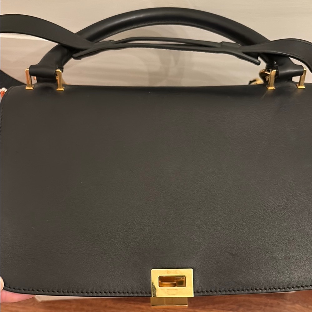 Celine authentic Trapeze Black, Cream and orange Women's Bag canvas and leather - Picture 4 of 13